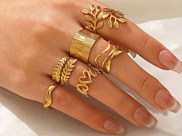 Stainless steel and titanium rings -- minimalist band rings and statement rings