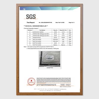 Product certificate -- official quality certification document 02